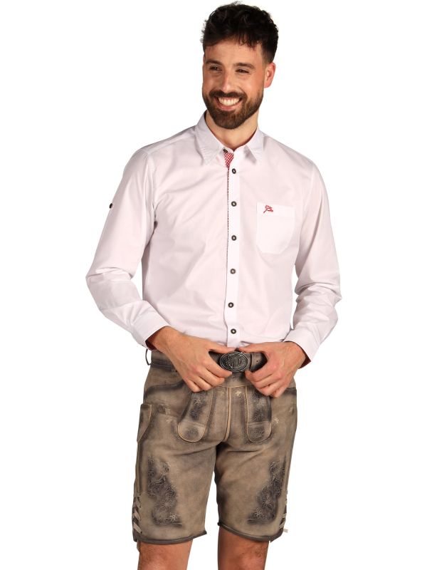 Grijze Leren Korte Lederhose Oktoberfest Heren