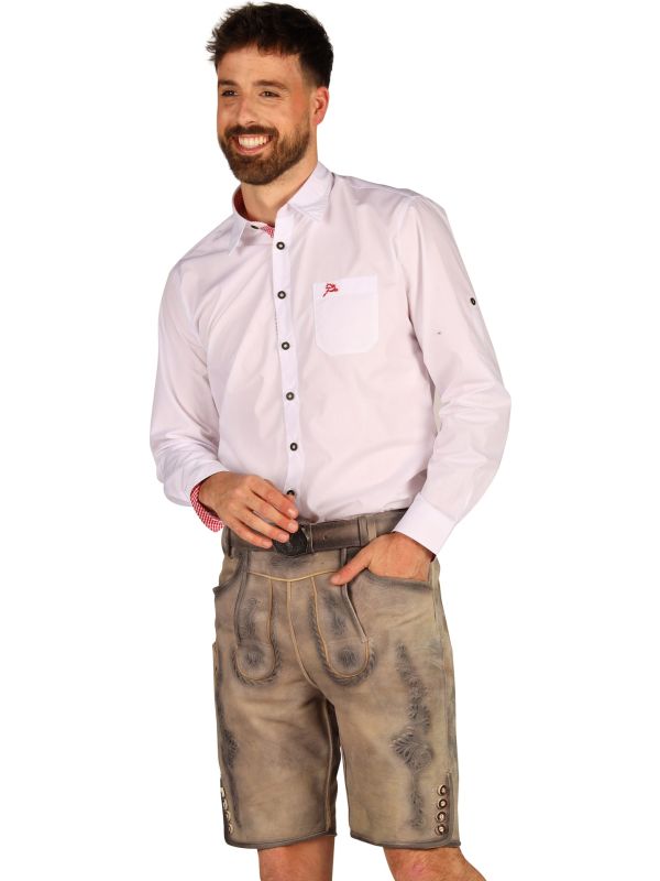 Grijze Leren Lederhose Oktoberfest Heren