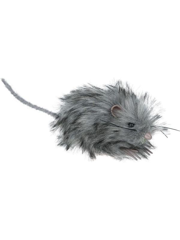 Grijze Pluche Muis 11cm