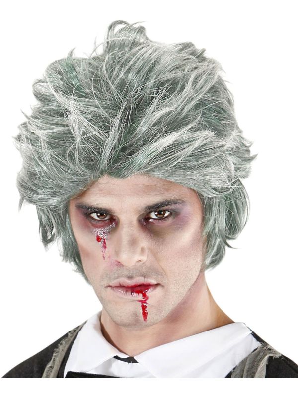 Grijze Zombie Pruik