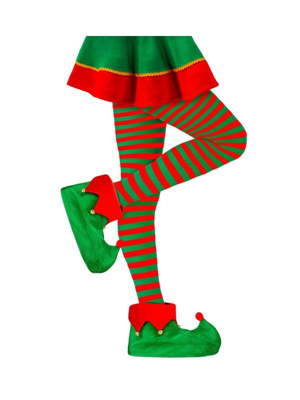 Groen Rood Gestreepte Panty Dames