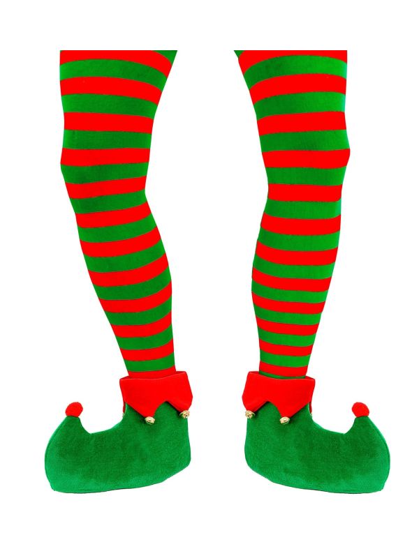 Groen Rood Gestreepte Panty Kerst Elf Heren