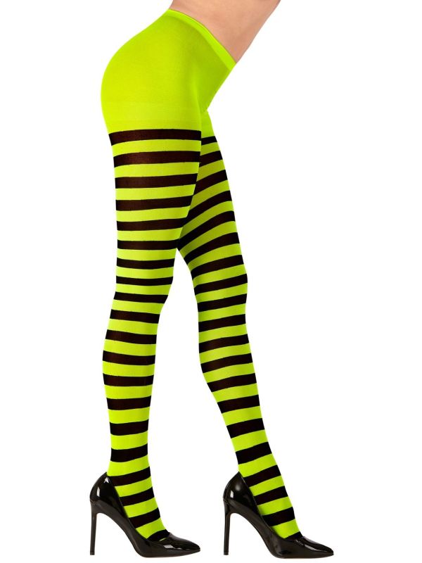 Groen Zwart Gestreepte Panty