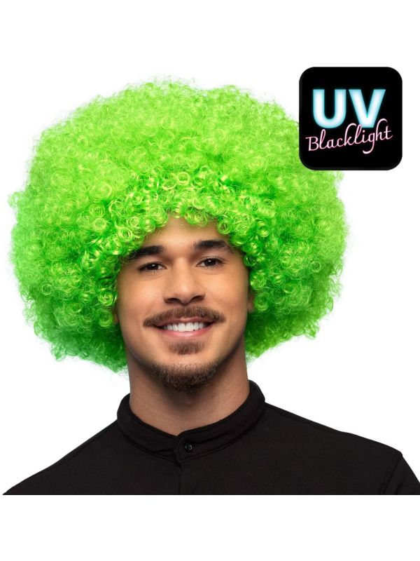 Groene 70's Disco Afro Pruik