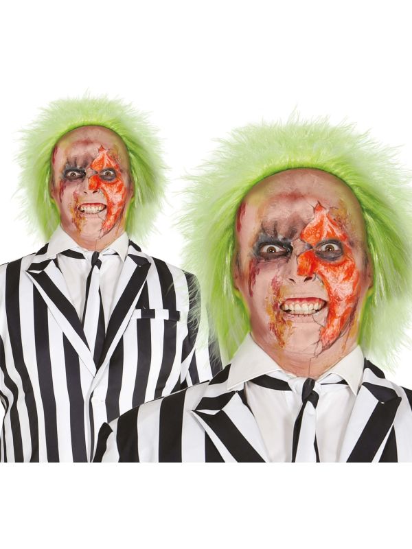 Groene Beetlejuice Pruik