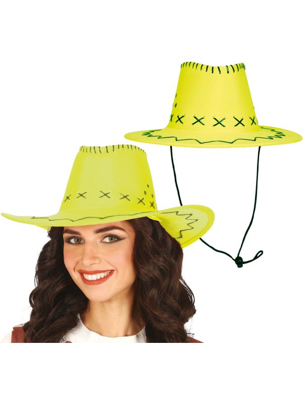 Groene Cowboyhoed Suède Look Volwassenen