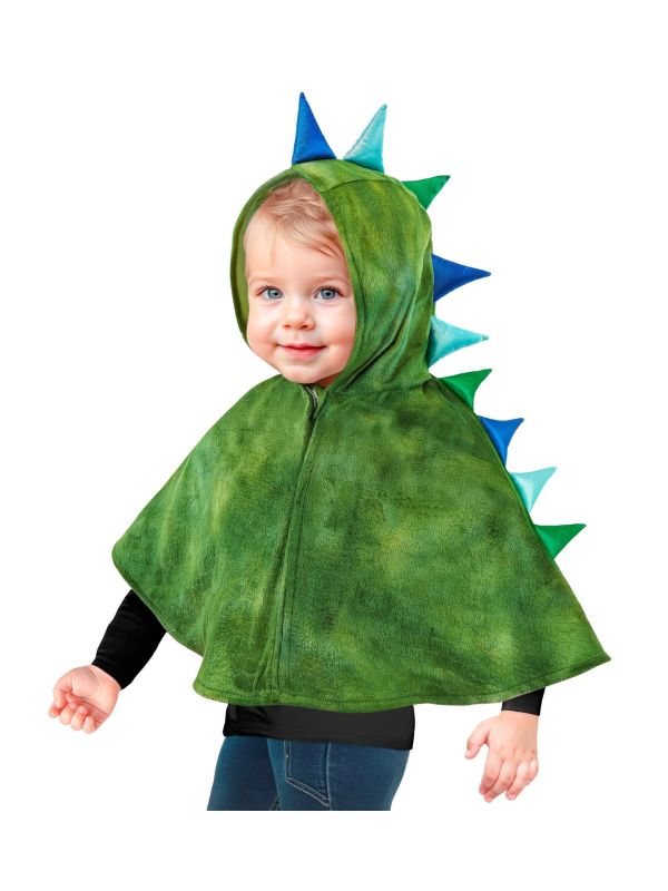 Groene Dino Poncho Cape met Capuchon Kinderen 98 cm