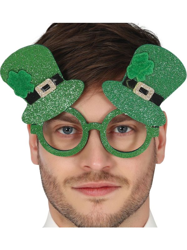 Groene Glitter Bril St Patricksday