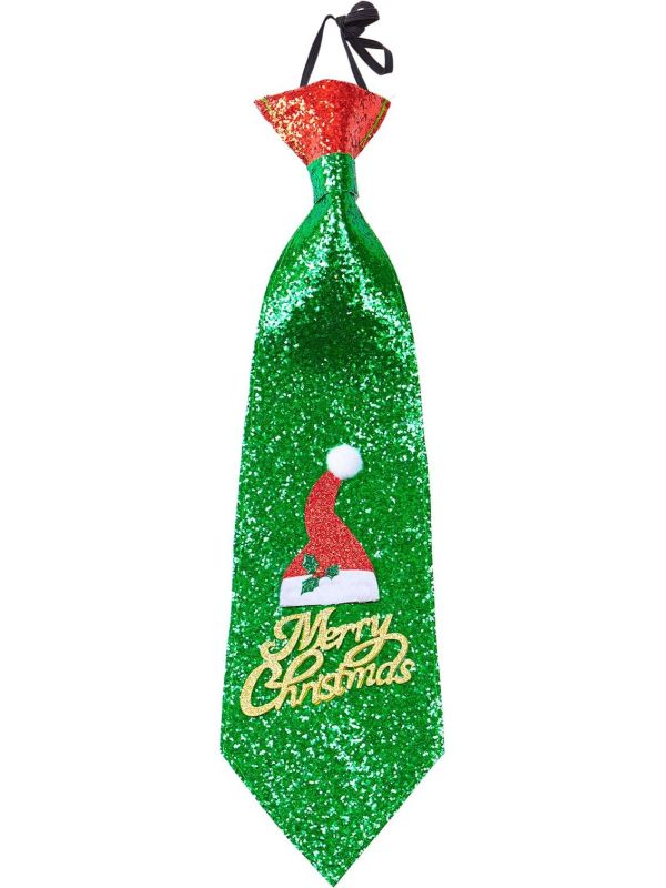 Groene Glitter Kerstmis Stropdas