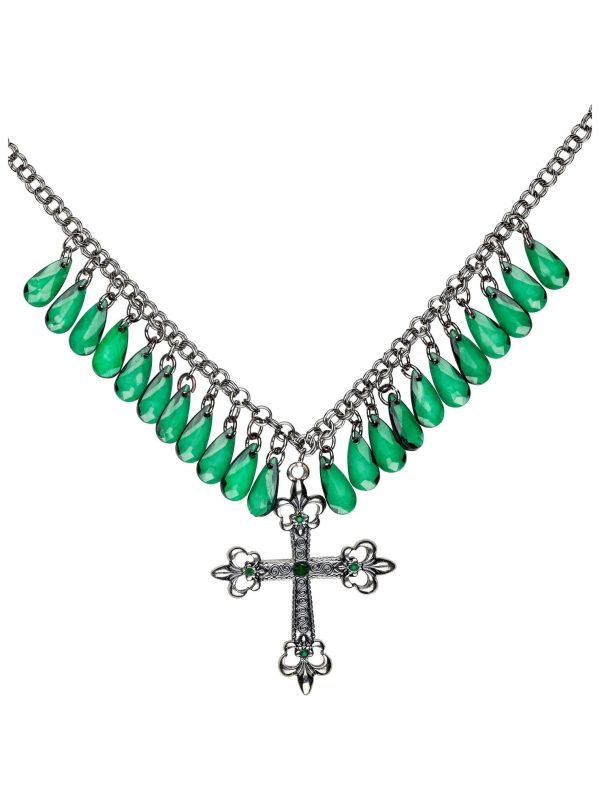 Groene Gothic Kruis Ketting