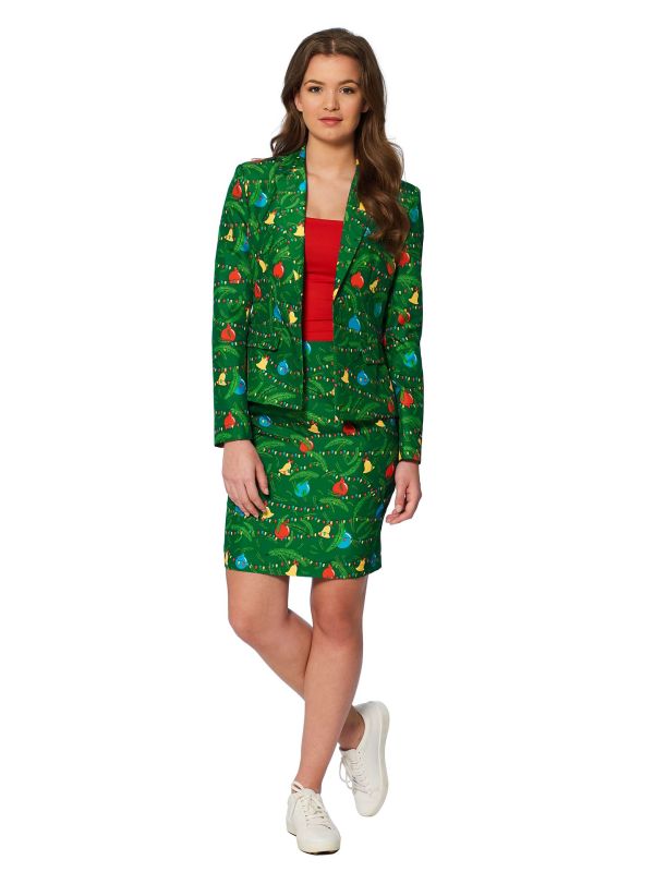 Groene Kerstboom Suitmeister Dames Kostuum
