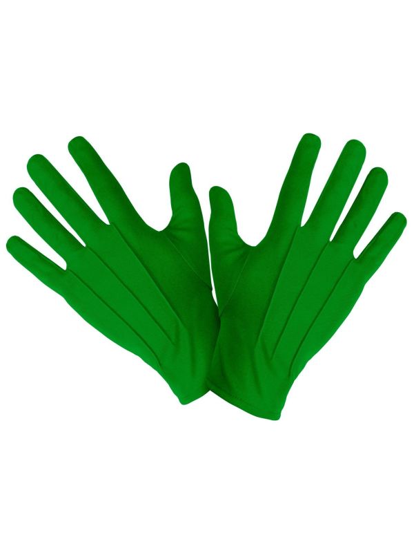 Groene Korte Carnaval Handschoenen