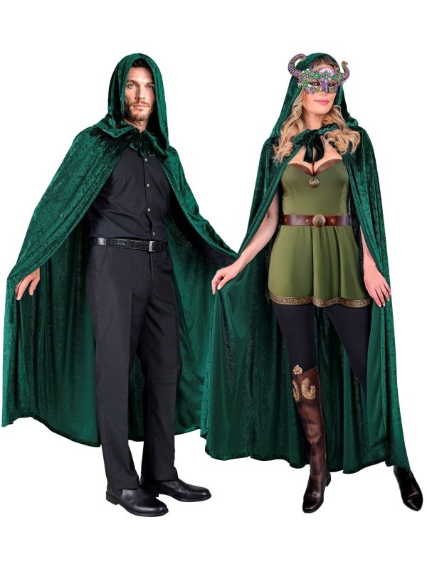 Groene Lange Cape met Capuchon