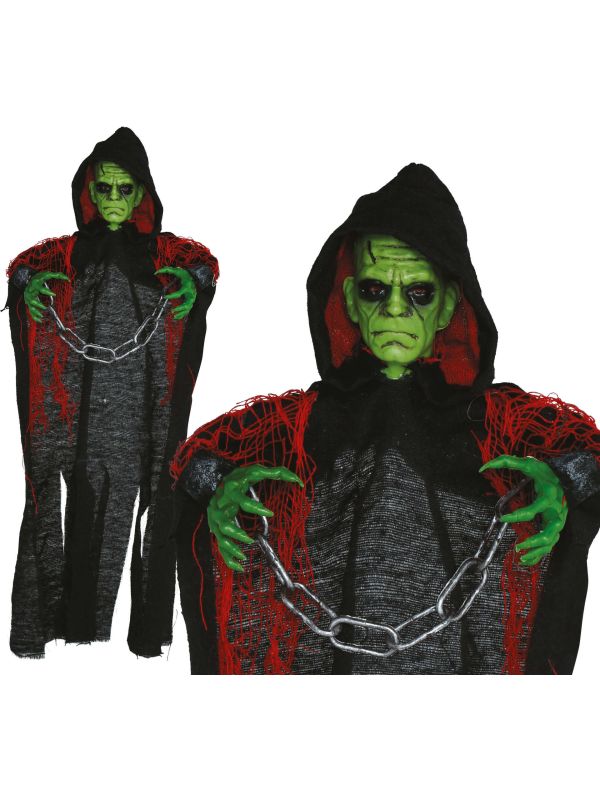 Groene Man met Ketting Hangpop 50cm Halloween Decoratie