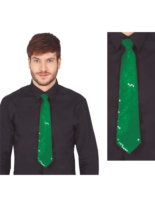 Groene Pailletten Stropdas