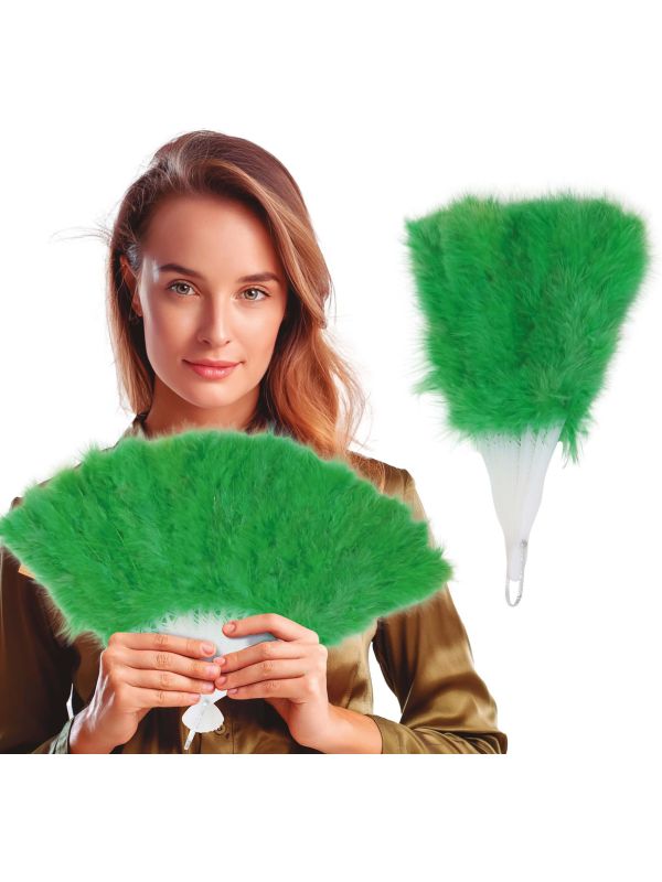 Groene Veer Handwaaier 20's