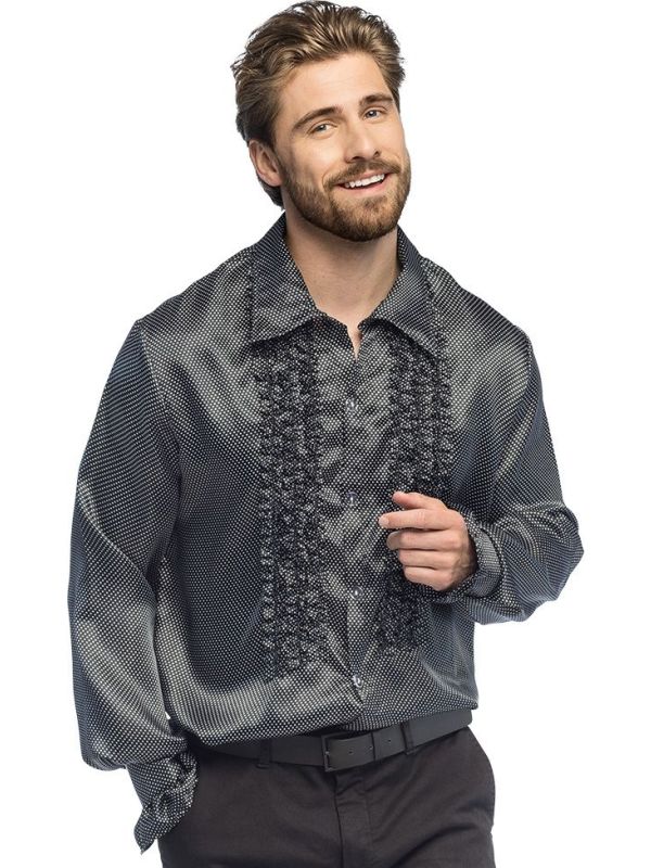Groovy Disco Party Blouse Heren Zwart