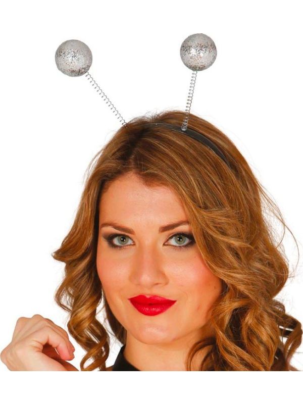 Haarband Zilver Glitter Discoballen