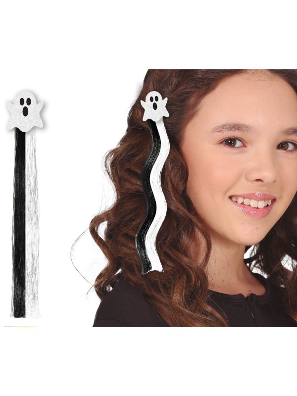 Haarclip Zwart Wit Spook Kind