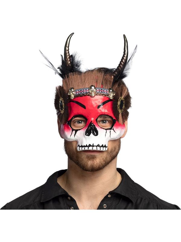 Halfmasker Voodoo Mawu Rood
