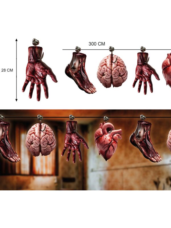 Hallloween Lichaamsdelen Slinger 300cm