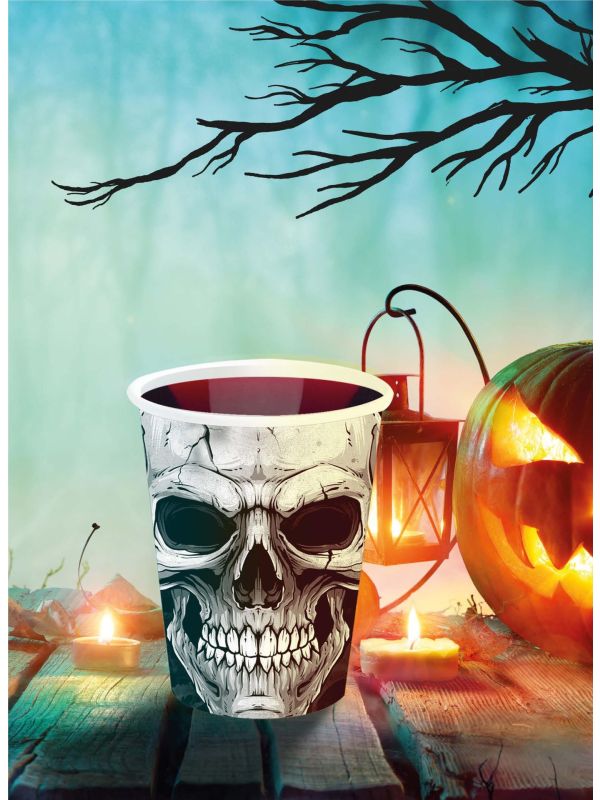 Halloween Angry Skull Wegwerpbekers