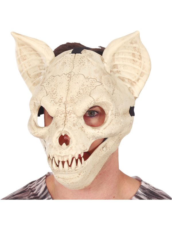 Halloween Beige Pvc Masker Kat Vleermuis