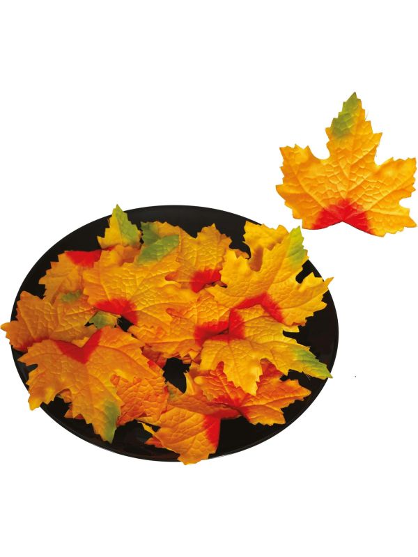 Halloween Bladeren Oranje 24 Stuks 9-10cm
