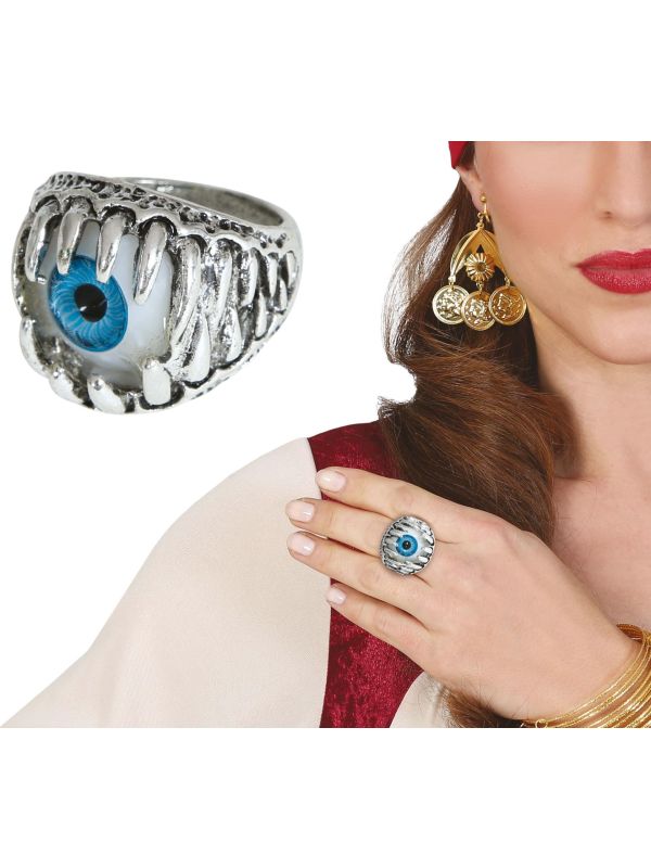 Halloween Blauwe Oog Ring