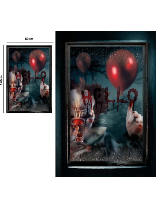 Halloween Clown It Raamsticker