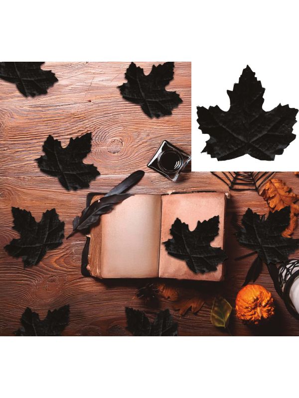 Halloween Griezelige Zwarte Bladeren 24 Stuks