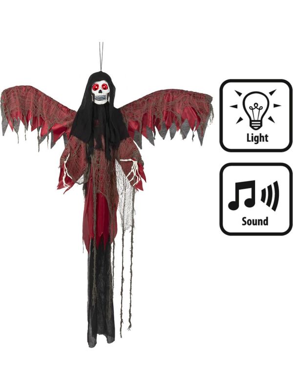 Halloween Hangende Red Reaper met Licht & Geluid