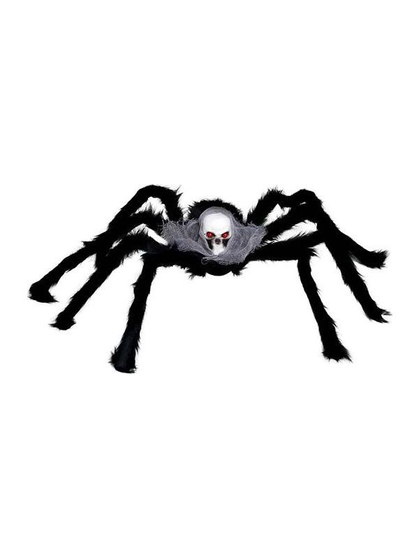 Halloween Harige Horrorspin met Doodskop 70cm