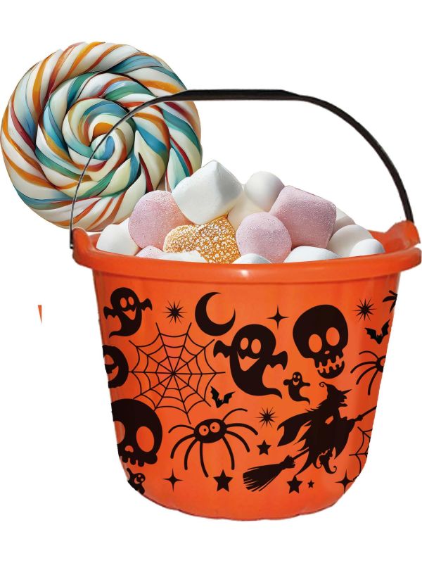 Halloween Oranje Snoep Emmer Pompoenen