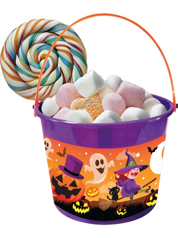 Halloween Paarse Snoep Emmer Heksen