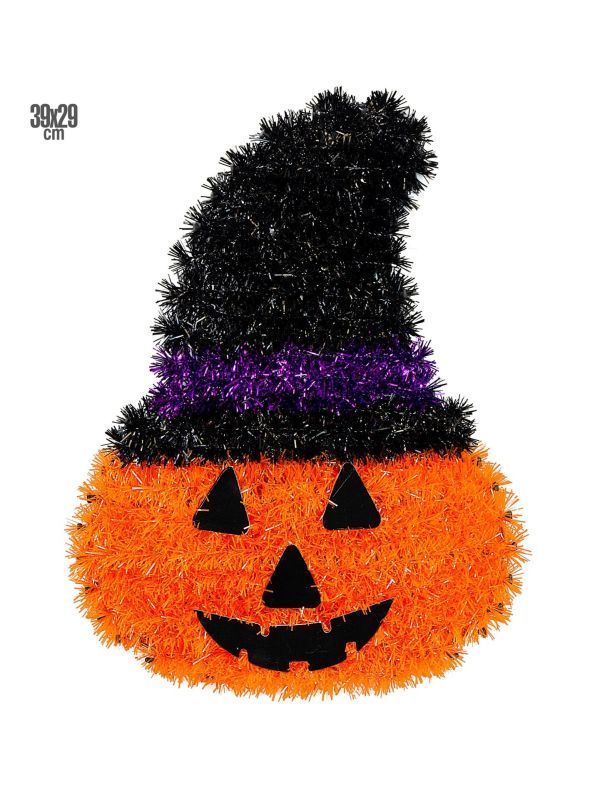 Halloween Pompoen met Hoed Oranje Decoratie