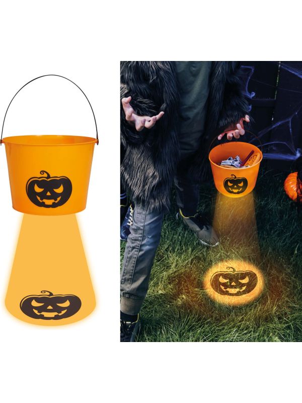 Halloween Pompoen Snoep Emmer met Licht