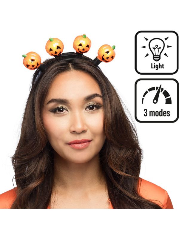 Halloween Pompoen Tiara met Led Verlichting