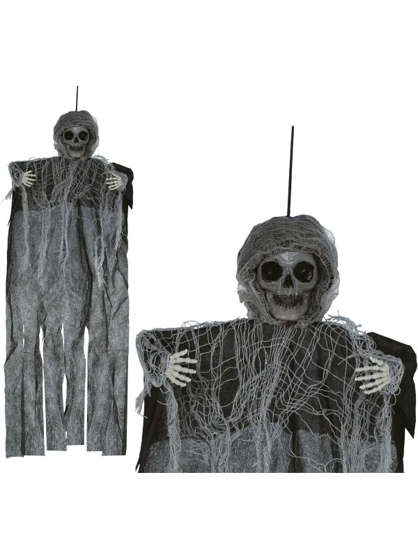 Halloween Skelet Decoratie Hangende Pop Grijs 60cm