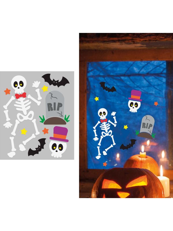 Halloween Skelet Gel Raamstickers