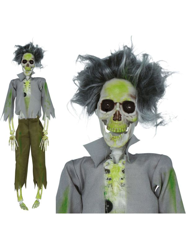 Halloween Skelet Hangende Grijs Groene Zombie 45cm
