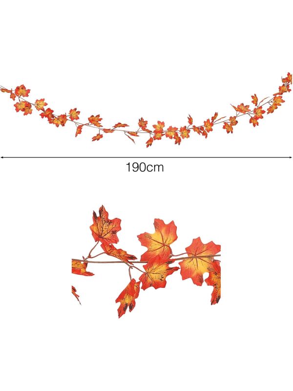Halloween Slinger Oranje Bladeren 190cm