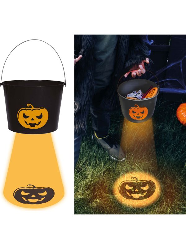 Halloween Snoepemmer Pompoen met Licht