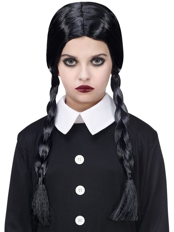 Halloween Vampier Pruik Zwart Meisjes