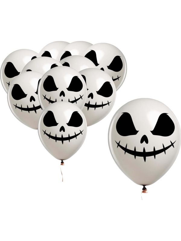 Halloween Witte Spoken Ballonnen 30cm