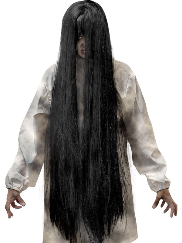 Halloween Zwarte Kwade Geest Pruik