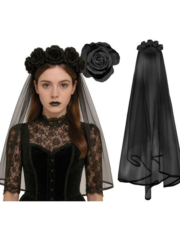 Halloween Zwarte Sluier Dames