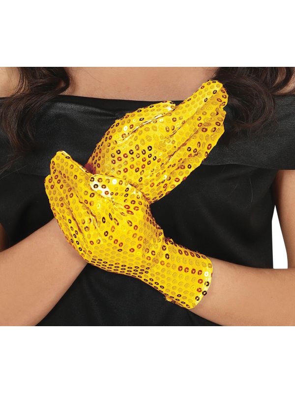 Handschoenen Goud Geel met Pailletten