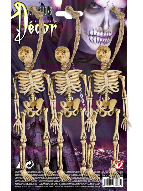 Hangende Skelet Decoratie set 3 Stuks