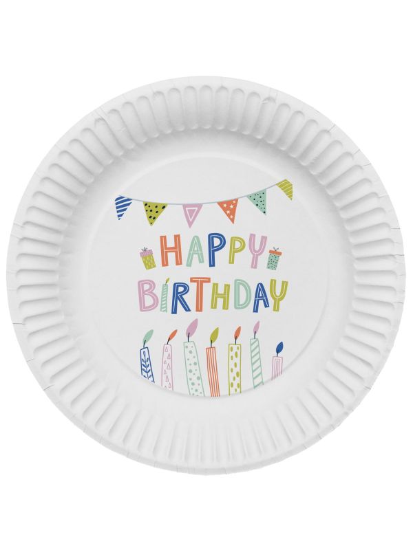 Happy Birthday Taart Bordjes 8 Stuks